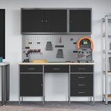  Radni ormar s ladicama 8 kom. Crna Inženjerska drva i čelik | shoptok.hr