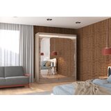ADRK Drsna omara z ogledalom in LED lujo ARIZONA, 180 cm - HRAST TARTUF | Shoptok.si