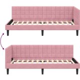  Kutni okvir kreveta s uzglavljem Ružičasta 100 x 200 cm Baršun | shoptok.hr