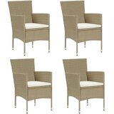  5-dijelni vrtni blagovaonski set od poliratana s jastucima bež Dužina stola 150 cm | shoptok.hr