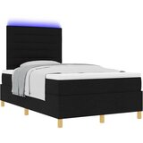  LED Box Spring Krevet s madracem Crna 120 x 200 cm tkanina | shoptok.hr