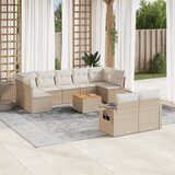  10-dijelni set vrtnih sofa s jastucima bež od poliratana | shoptok.hr