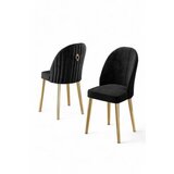 Hanah home set 2 stolice mara black gold