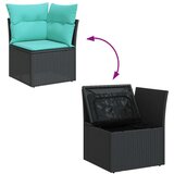  Vrtna sedežna garnitura 12-delna z blazinami črn poli ratan, (21093200) | Shoptok.si