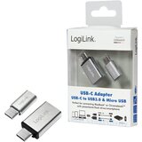 Logilink USB-C adapter set, C M to USB-A F C M to Micro-USB F, silver, AU0040 | ePonuda.com