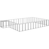 vidaXL pasji boks črn 30,25 m² jeklo | Shoptok.si