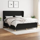 vidaXL Box spring postelja z vzmetnico črna 160x200 cm blago Cene