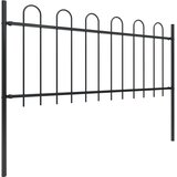  Vrtna ograda s obručem na vrhu Čelik 714,5 x 80 cm Crna | Eponuda.com
