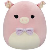 Squishmallows Hettie, prikupen roza pujsek z vijoličnim metuljčkom, 50 cm u