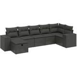  7-dijelni set vrtnih sofa od poliratana s jastucima crni | shoptok.hr
