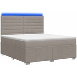 LED okvir za krevet s madracem Sivosmeđa 140 x 190 cm Tkanina | shoptok.hr