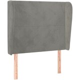  Uzglavlje s ušima svjetlosivo 93x23x118/128 cm baršunasto | shoptok.hr