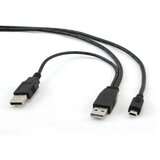Gembird 2x USB 2.0 A/mini-B M USB kabl 0,9 m Crno Cene