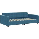  Raztegljiva postelja modra 100x200 cm žamet | Shoptok.si