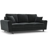 Cosmopolitan Design Temno siva žametna raztegljiva sedežna garnitura s prostorom za shranjevanje 235 cm Kyoto – | Shoptok.si