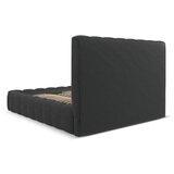 Micadoni Home Antracitno sivi tapecirani bračni krevet s prostorom za odlaganje s podnicom 200x200 cm Kelp – | shoptok.hr