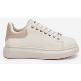 GOE Leather Women's Sneakers On Platform Beige | shoptok.hr