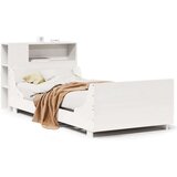  Posteljni okvir brez vzmetnice bel 75x190 cm trdna borovina | Shoptok.si