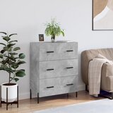 vidaXL Komoda betonsko siva 69,5x34x90 cm inženirski les | Shoptok.si