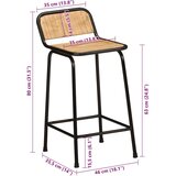 vidaXL barski stolci 4 kom 46x35,5x80 cm masivnog grubog drva manga | shoptok.hr
