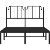 Metalni okvir za krevet s uzglavljem crni 120x200 cm | shoptok.hr