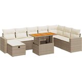 9-dijelni set vrtnih sofa s jastucima bež od poliratana bagrem | shoptok.hr