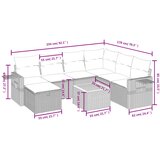  8-dijelni set vrtnih sofa od poliratana s jastucima sivi | shoptok.hr