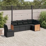 vidaXL 6-dijelni set vrtnih sofa s jastucima crni od poliratana | shoptok.hr
