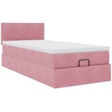  Otomanski okvir kreveta s madraca ružičasti 90x190cm baršunasti | shoptok.hr