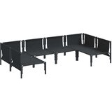  Sjedeća garnitura za vrt s jastukom 6 pcs Crna Čelik | Eponuda.com