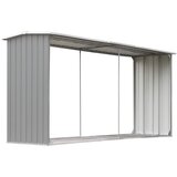  Vrtna ostava za drva od pocinčanog čelika 330x92x153 cm siva | Eponuda.ba
