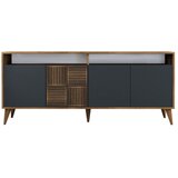 Kalune Design Antracitno siva/u prirodnoj boji niska komoda u dekoru oraha 180x79 cm Milan – | shoptok.hr