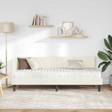  Kutni krevetni okvir s madracem s uzglavljem 2 pcs Krema Baršun | shoptok.hr