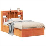  Posteljni okvir brez vzmetnice voščeno rjav 135x190 cm borovina, (21607269) | Shoptok.si