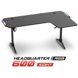 Spirit Of Gamer igralna miza - headquarter 600 r (mdf plošča, kovinske noge, črna, rgb led osvetlitev ozadja, 140 x 60 x 75 cm) | Shoptok.si