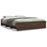 Furnova Posteljni okvir brez vzmetnice rjavi hrast 160x200 cm inž. les, (21934727) | Shoptok.si