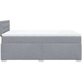 vidaXL Box spring postelja z vzmetnico svetlo siva 120x200 cm blago | Shoptok.si
