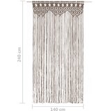  Zavjesa s makrameom smeđe-siva 140 x 240 cm pamučna | shoptok.hr