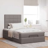  Otomanski okvir kreveta s madraca smeđesivi 120x190 cm tkanine | shoptok.hr