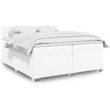 vidaXL Box spring postelja z vzmetnico bela 200x200 cm umetno usnje Cene