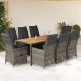 vidaXL 9-dijelni vrtni blagovaonski set sivi od poliratana | shoptok.hr