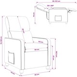  Fotelja s nagibom Krem Tkanina | shoptok.hr