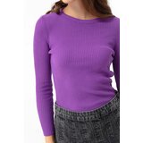 Lafaba Women's Purple Crew Neck Knitwear Sweater | shoptok.hr