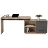 XORA kombinirana pisalna miza leseni material antracit, hrast artisan | Shoptok.si