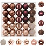  Set božićnih kuglica 50 kom. Boja šampanjca i smeđa 8 cm | shoptok.hr