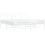 Metalni okvir kreveta uzglavlje i podnožje bijeli 183x213 cm | shoptok.hr