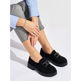Shelvt Women's suede black loafers Cijene