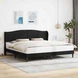  Krevetna konstrukcija s uzglavljem Crna 200 x 200 cm Baršun | shoptok.hr