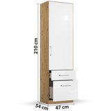 Rauch Möbel omara s klasičnimi vrati, hrast artisan, bela, visoki sijaj | Shoptok.si