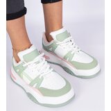 Gemre Luciana green sneakers with thick laces Cene